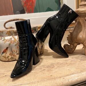 Alias Mae Leather Black Patent Ahara Booties